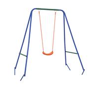 Outsunny Altalena da Giardino 2 in 1 per Neonati e Bambini da 6 Mesi a 8 Anni, Arancione e Blu