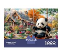 Altalena Panda Puzzle da 1000 Pezzi Scena Panda Puzzle per Adulti e Bambini dai 12 Anni in su Sfidante & Enigmistico Gioco di Puzzle per Tutta la Famiglia Donne Regali per Uomini52x38cm/1000pz