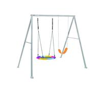 Intex 44126 altalena dondolo per bambini 2 tiri con struttura in acciaio grigia
