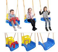 Altalena per bambini 3 in 1, altalena con schienale e cintura di sicurezza, per esterni e interni, altalena da giardino per neonati e bambini, seggiolino per dondolo per neonati