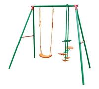 Altalena per Bambini 3 Posti Seggiolino Giardino Dondolo Cavalluccio in Acciaio