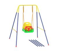 Altalena per bambini AIYAPLAY IT344-110V01MX - 128x155x157 cm, acciaio e PP, da 9 mesi a 8 anni, sedile 3-in-1