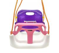 Altalena per bambini COIL 3 in 1 con seggiolino regolabile e crescente, altalena da giardino per bambini con schienale e cintura di sicurezza Carico massimo 60 kg - Altalena Per Bambini (rosa)