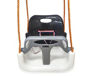 Altalena per bambini COIL 3 in 1 con seggiolino regolabile e crescente, altalena da giardino per bambini con schienale e cintura di sicurezza Carico massimo 60 kg - Altalena Per Bambini (bianco)