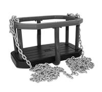 Altalena per bambini in gomma con catene da 3 m, regolabile in altezza, antiscivolo e resistente alle intemperie, sicuro per giardino o interno, altalena per bambini a partire da 1 anno, colore nero e
