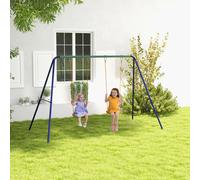 Altalena per bambini Outsunny con 2 sedie e supporto in metallo multicolore