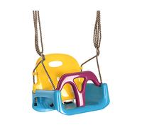 Outsunny Altalena Bambini 3 in 1 da Interno ed Esterno, Corda Regolabile e Cintura di Sicurezza, Età 9-36 Mesi, Blu