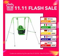 Altalena per bambini Outsunny Steel da 6-36 mesi 122X146X122Cm Verde