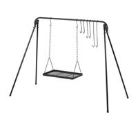 Altalena per barbecue BBQ-Toro | 10 pezzi | sostegno per barbecue con 8 ganci, altalena per fuoco | barbecue girevole, pozzo del fuoco | piastra per grigliare regolabile in altezza