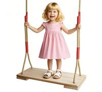 Altalena per esterni in legno per bambini, sedile con corda regolabile, giocattolo per parco giochi pesante | Altalena sospesa per cortile per adolescenti, ragazzi, ragazze, adulti, uso familiare