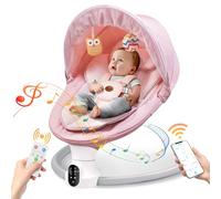Altalena per neonati - dondolo elettrico con esclusiva funzione app, imbracatura a 5 punti aggiornata, supporto Bluetooth, 10 ninne nanne preimpostate e 5 velocità, altalena portatile per neonati