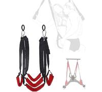 Altalena rossa a cinque strisce, splendida serie di altalene, ti porta a volare la bellezza dell'autunno