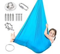 Altalena sensoriale da Interno, Set Altalena Yoga, Amaca a Compressione calmante, Amaca Aerea, Imbracatura for Altalena a inversione(Sky Blue)