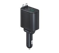 Altamente Potenza 90W Doppio Tipo C Automotive Ricarica Lunghezza Cavo Regolabile MultiDevice Soluzione di Ricarica Per Viaggiare Caricatore Da Auto Retrattile Con Doppia Porta USB C
