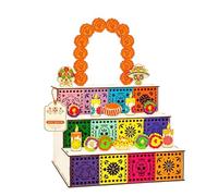 Altar Display Day Of The Dead - 3-Tier Wood Festive Desk Decorations | Tabletop Altar Display Kit for Buddhists Wiccans Witches Spiritual Seekers Home Apartment Church Meditation Space Yoga