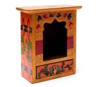 Altare Altarino Legno con Cassetto Dipinto Mano a Decorato Artigianale Statua