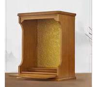 Altare buddista in legno massello da parete/da scrivania, mobiletto del Dio della ricchezza, mobiletto Guanyin, altare da parete per uso domestico(Wood color,23.5*19.5*32cm/9.2*7.6*12.5in)