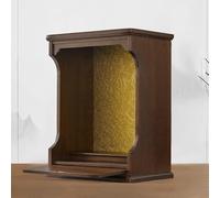 Altare buddista in legno massello da parete/da scrivania, mobiletto del Dio della ricchezza, mobiletto Guanyin, altare da parete per uso domestico(Dark Walnut,23.5*19.5*32cm/9.2*7.6*12.5in)