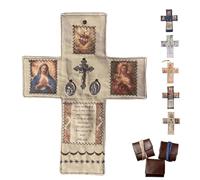 Altare cattolico portatile fatto a mano per la preghiera e la devozione quotidiana, regali cattolici cristiani, santuario tascabile in pelle PU, coperta da preghiera tascabile (5Pcs)