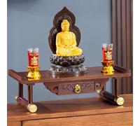 Altare da meditazione in bambù con cassetto, migliora la pratica spirituale e il culto, crea uno spazio sacro personale