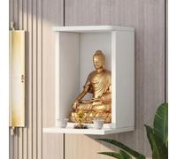 Altare da Tavolo Compatto for Casa, Piccolo Santuario da Parete Meditazione | Supporto Tavolo Puja for Riti Spirituali, Armadietto Tempio for Statua E Incenso