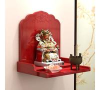 Altare del Buddha appeso a parete, mensola per santuario, nicchia del Buddha in legno moderno Guan Gong, mensola per pagoda del dio della ricchezza, armadietto in stile cinese per santuario(Rosewood,S