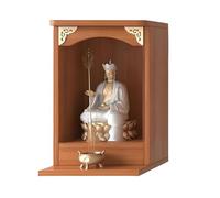 Altare del Buddha da parete, mensola in legno massello di bambù con ringhiera for meditazione, preghiera e tavolo for offerte, arredamento for la casa(Brown,35x33x64cm/13.8x13x25in)