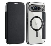 Altartar Custodia per Google Pixel 10, in pelle, magnetica, con scomparto per carte di credito, antiurto, pieghevole, magnetica, trasparente, per Google Pixel 10, colore nero
