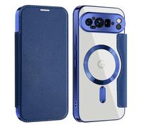 Altartar Custodia per Google Pixel 10 Pro, in pelle, magnetica, con scomparto per carte di credito, antiurto, pieghevole, magnetica, trasparente, per Google Pixel 10 Pro, blu scuro
