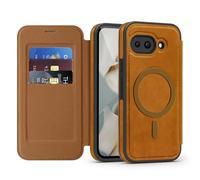 Altartar Custodia per Google Pixel 9 A, in pelle, magnetica, con scomparto per carte di credito, antiurto, pieghevole, magnetica, trasparente, per Google Pixel 9 A, marrone