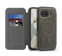 Altartar Custodia per Google Pixel 9 Pro XL, in pelle, magnetica, con scomparto per carte di credito, antiurto, pieghevole, magnetica, trasparente, per Google Pixel 9 Pro, XL, colore grigio