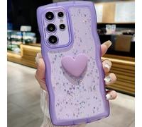 Altartar Custodia protettiva per Samsung Galaxy S23 FE con glitter e graziose onde astetiche a forma di cuore, in silicone, sottile, trasparente, per ragazze