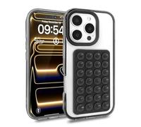 Altartar Trasparente Custodia per iPhone 14 Plus/15 Plus Pro Max Ultra Sottile Cellulare Con Ventosa Rimovibile Custodia Clear Silicone Resistente agli urti Case Protettiva TPU Suction Cover-Nero