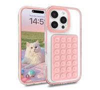 Altartar Trasparente Custodia per iPhone 14 Pro Max Ultra Sottile Cellulare Con Ventosa Rimovibile Custodia Clear Silicone Resistente agli urti Case Protettiva TPU Ventosa Suction Cover-Rosa