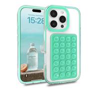 Altartar Trasparente Custodia per iPhone 15 Pro Max Ultra Sottile Cellulare Con Ventosa Rimovibile Custodia Clear Silicone Resistente agli urti Case Protettiva TPU Ventosa Suction Cover-Verde