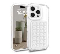 Altartar Trasparente Custodia per iPhone 16 Pro Max Ultra Sottile Cellulare Con Ventosa Rimovibile Custodia Clear Silicone Resistente agli urti Case Protettiva TPU Ventosa Suction Cover-Bianco