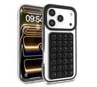 Altartar Trasparente Custodia per iPhone 17 Pro Max Ultra Sottile Cellulare Con Ventosa Rimovibile Custodia Clear Silicone Resistente agli urti Case Protettiva TPU Ventosa Suction Cover-Nero