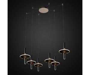 Altavola Design Spinoza lampada sospesa 6x54 W trasparente-oro LA120/CO6