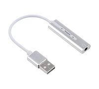 ALTC AYKK Alluminio Shell 3,5 Millimetri USB Jack External Sound Card HiFi Magic Voice 7.1 Canale Drive Adapter Gratuito for i Computer, Desktop, Altoparlanti, Cuffie (Nero) (Color : Silver)