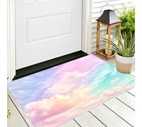 ALTCIRNMD Nuvole Del Cielo Zerbini Per Interni,Tappeto Ingresso Zerbino Morbidi Natura Sognante Per Interni Cucina Porta Anteriore Posteriore Animali Domestici E Cani,80X120Cm Rosa