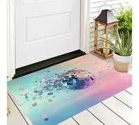 ALTCIRNMD Palla Da Discoteca Rotta Zerbini Per Interni,Tappeto Ingresso Zerbino Morbidi Arte Di Fantascienza Per Interni Cucina Porta Anteriore Posteriore Animali Domestici E Cani,50X80Cm Blu Polvere
