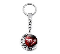 ALTCIRNMD Scorpione 12 Costellazione Portachiavi Luminoso - Pendente Moda Luna Rotante A 360 °,Portachiavi Creativo Leo Virgo Libra Scorpione Portachiavi per Uomo Donne Regalo di Compleanno