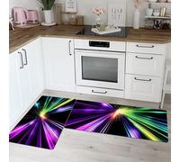 ALTCIRNMD Set Di 2 Tappeti Da Cucina Antifatica,Città Moderna Linee Astratte Impermeabili,Antiscivolo,Tappetini Da Cucina Comodi,Per La Decorazione Della Casa E L'Ufficio