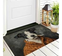 ALTCIRNMD Tappetino Antiscivolo Arancione Nero Cucciolo Elegante 3D,Benvenuto Interni Ed Esterni Tappeto Animali Individuali,Zerbino Per Porta D'Ingresso Camera Da Letto Soggiorno,90X150Cm