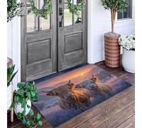 ALTCIRNMD Tappetino Antiscivolo Marrone Bovini Delle Highlands 3D,Benvenuto Interni Ed Esterni Tappeto Animali Rurali,Zerbino Per Porta D'Ingresso Camera Da Letto Soggiorno,50X80Cm