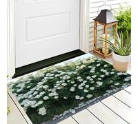 ALTCIRNMD Tappetino Entrata Bianco Verde Siepe Di Rose Zerbino Piante Arbustive Zerbini Di Benvenuto Per Cucina Interno Terrazzo Posteriori Esterno Porte Anteriori La Casa,40X60Cm