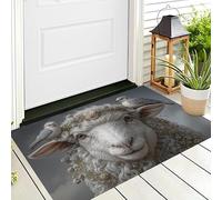 ALTCIRNMD Tappetino Entrata Blu Bianco Pecora Uccellino Zerbino Animali Strutturati Zerbini Di Benvenuto Per Cucina Interno Terrazzo Posteriori Esterno Porte Anteriori La Casa,50X80Cm