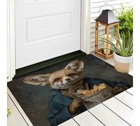 ALTCIRNMD Tappetino Entrata Blu Brunastro Giornale Fox Zerbino Animali Retrò Zerbini Di Benvenuto Per Cucina Interno Terrazzo Posteriori Esterno Porte Anteriori La Casa,40X60Cm