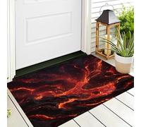 ALTCIRNMD Tappetino Entrata Rosso Lava Vorticosa Zerbino Paesaggio Di Fiamme Zerbini Di Benvenuto Per Cucina Interno Terrazzo Posteriori Esterno Porte Anteriori La Casa,70X100Cm