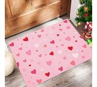 ALTCIRNMD Tappeto Cuore Affascinante Zerbino Da Interno Ed Esterno Illustrazioni Romantiche Senza Fondo Antiscivolo Tappetino Di Benvenuto Per Porta D'Ingresso Cucina Soggiorno, 80X120Cm